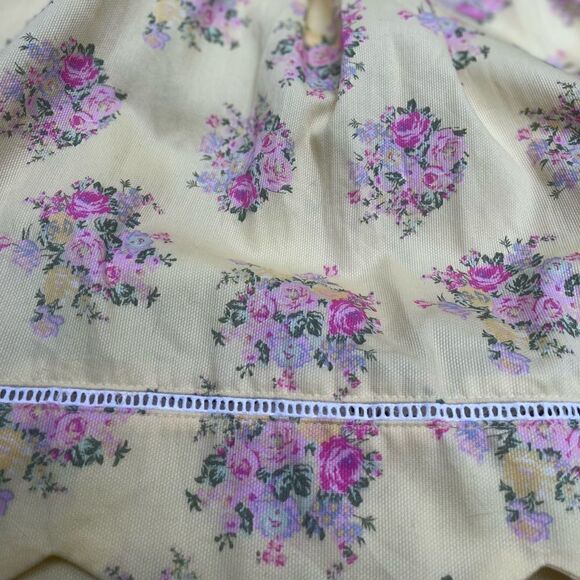 LAURA ASHLEY YELLOW FLORAL SLEEVELESS COTTON DRESS SCALLOP HEM FLOWER GIRL 6X - Picture 13 of 15